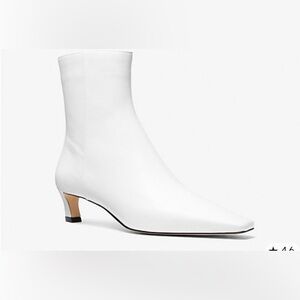 Michael Kors Cosmo Kitten Bootie Optic White Leather Ankle Boots 8.5